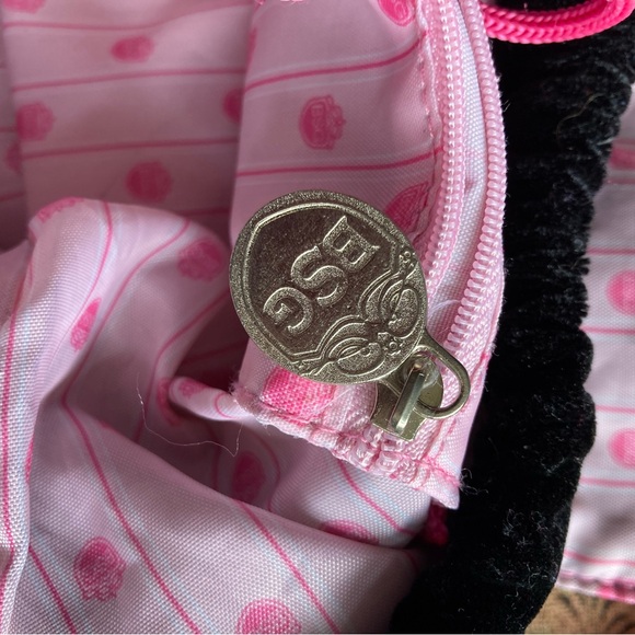 BSG Black Velvet Backpack w/ Hot Pink Straps - Picture 6 of 7